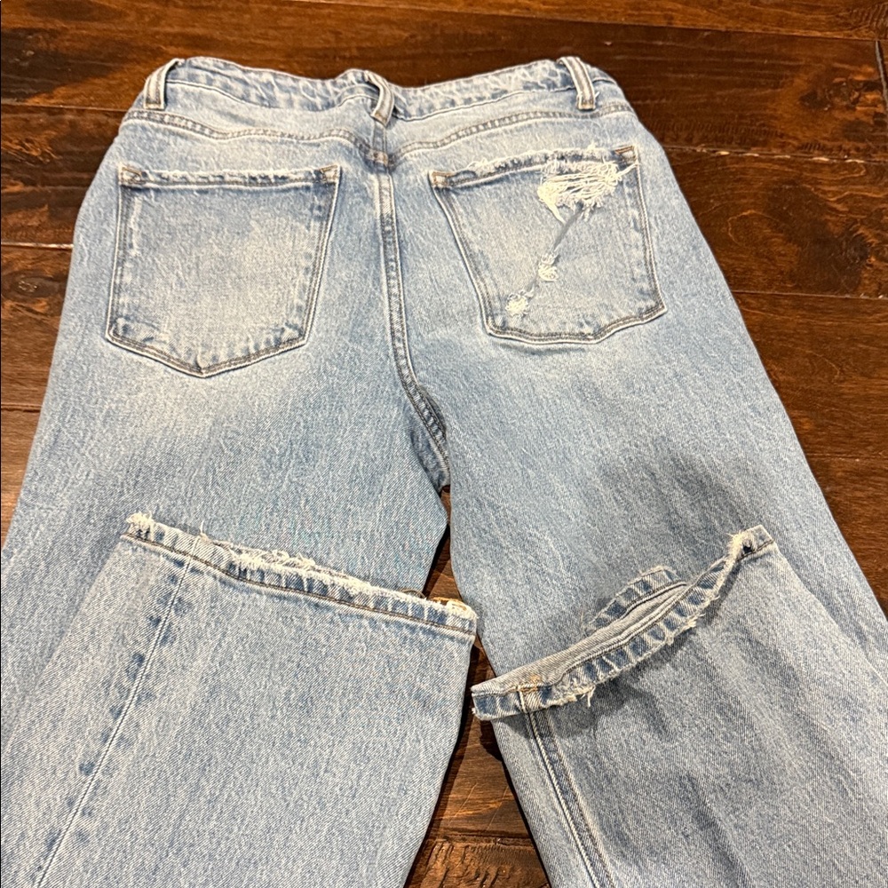 VERVET BY FLYING MONKEY Light Blue Distressed Flare Jeans - Picture 3 of 3